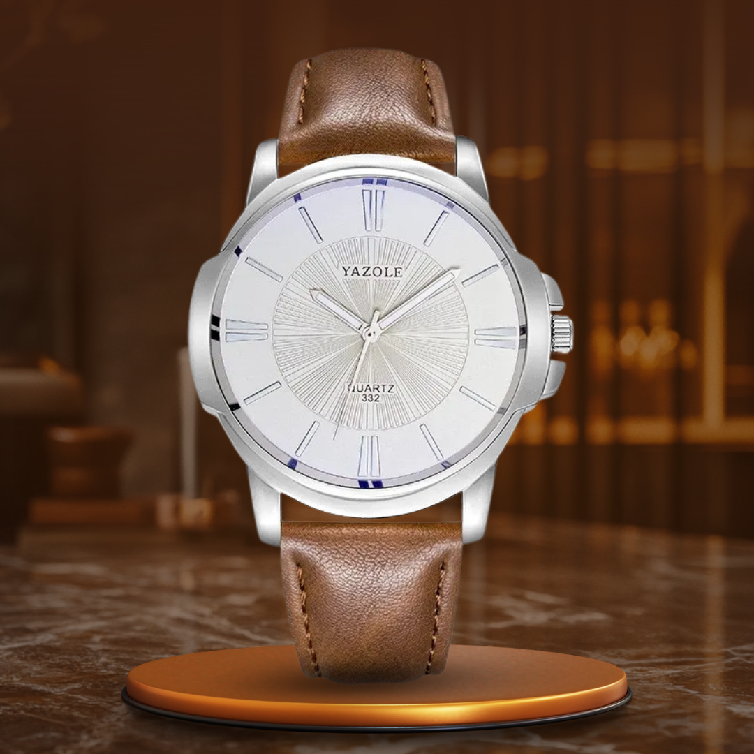 Blue Glass Watch with Leather Strap – Luxury and Elegance for Any Occasion