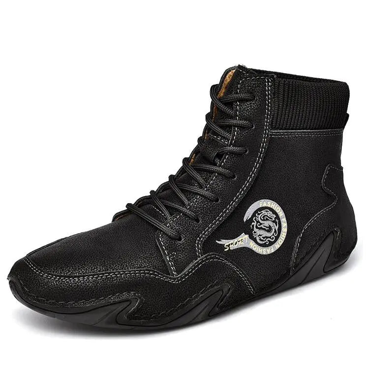 Men's Microfiber Leather Ankle Boots – Comfortable and Versatile Style