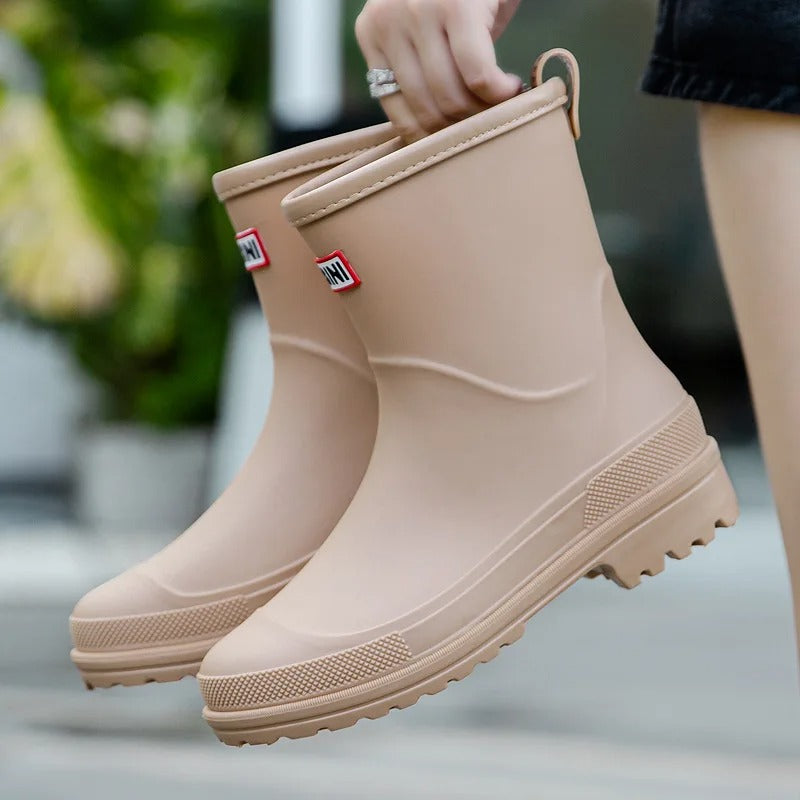 Women's Waterproof Mid-Calf Rain Boots - Stylish and Practical