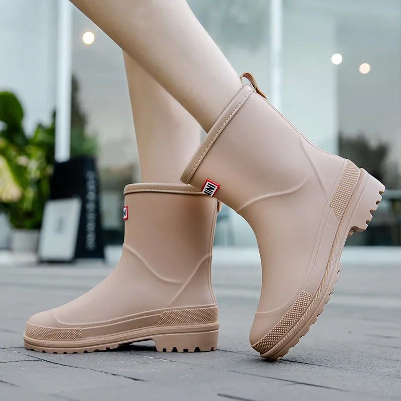 Women's Waterproof Mid-Calf Rain Boots - Stylish and Practical