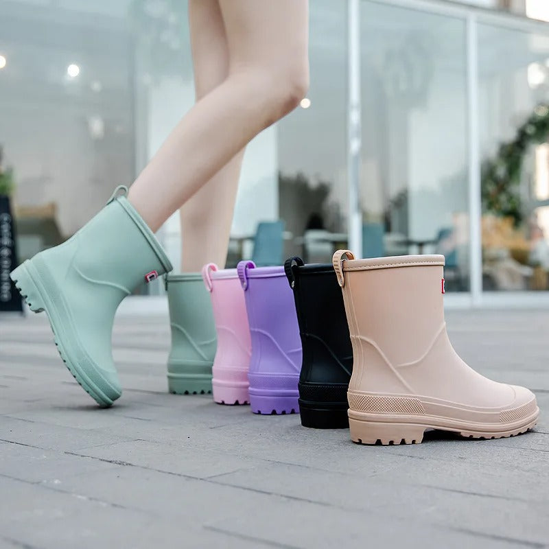Women's Waterproof Mid-Calf Rain Boots - Stylish and Practical