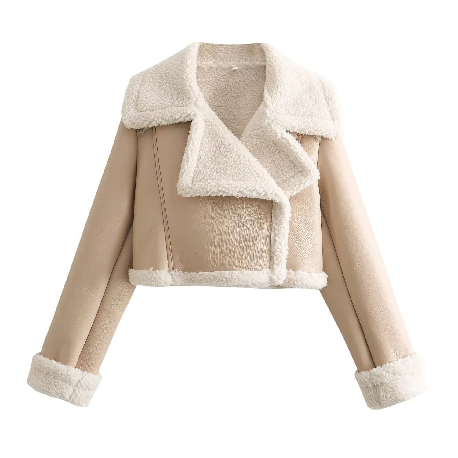Bloom Shufa Luxurious Double-Sided Fur Fleece Short Jacket for Cozy Style