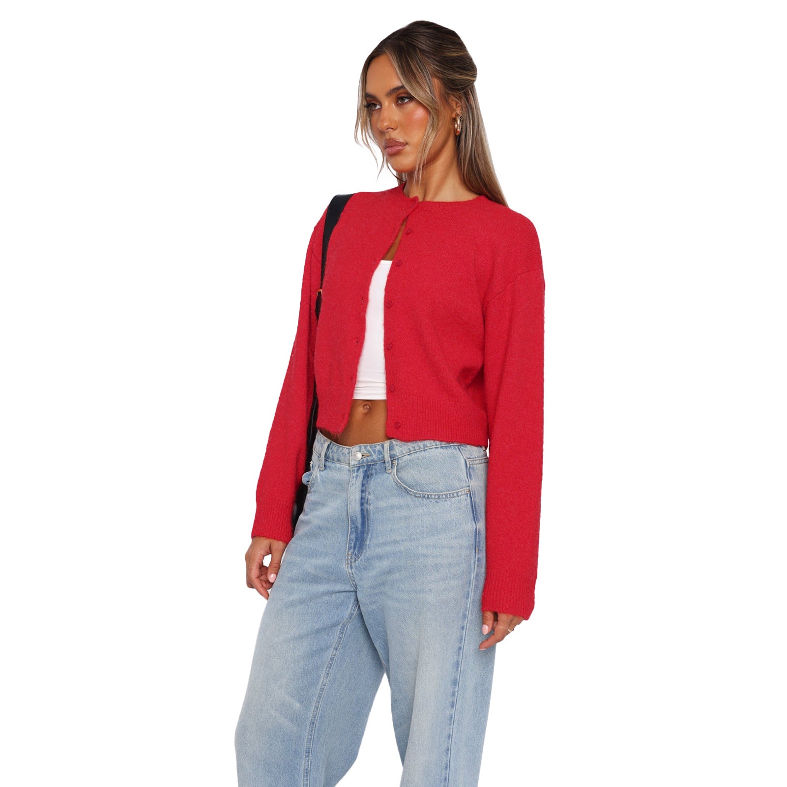 Chic Casual Cropped Long-Sleeve Cardigan