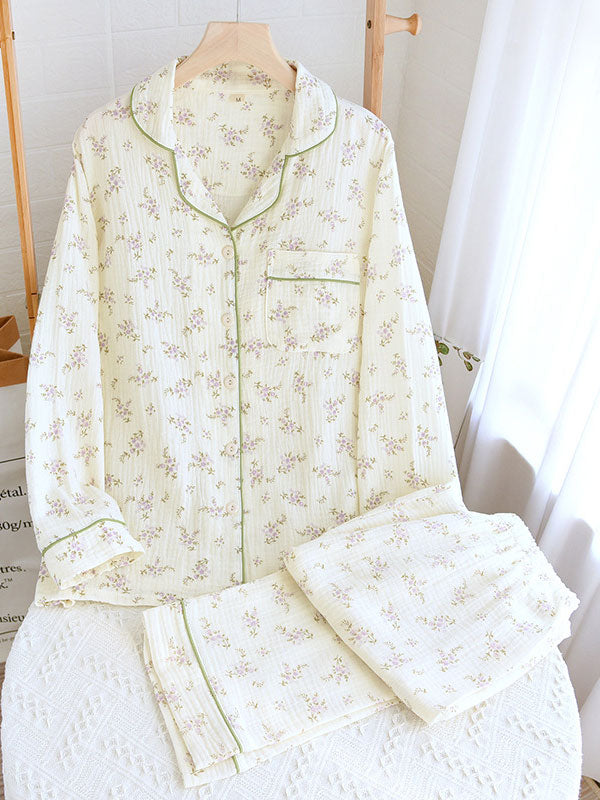Hazel Women's Elegant Long Sleeve Floral Pajama Set for Cozy Nights