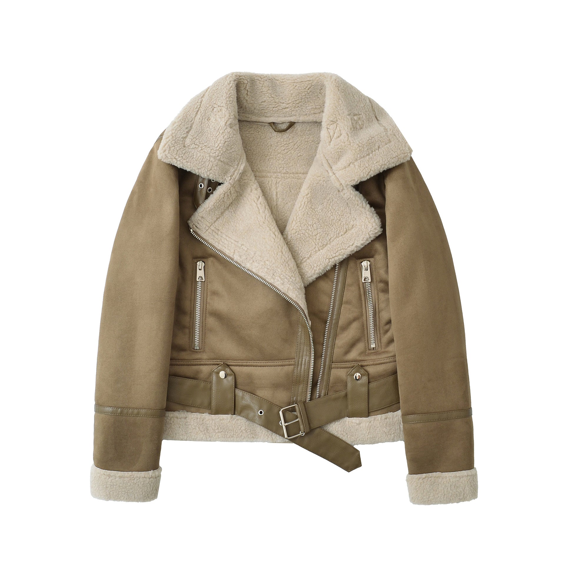 Light jacket made of soft suede, velvet, and llama wool