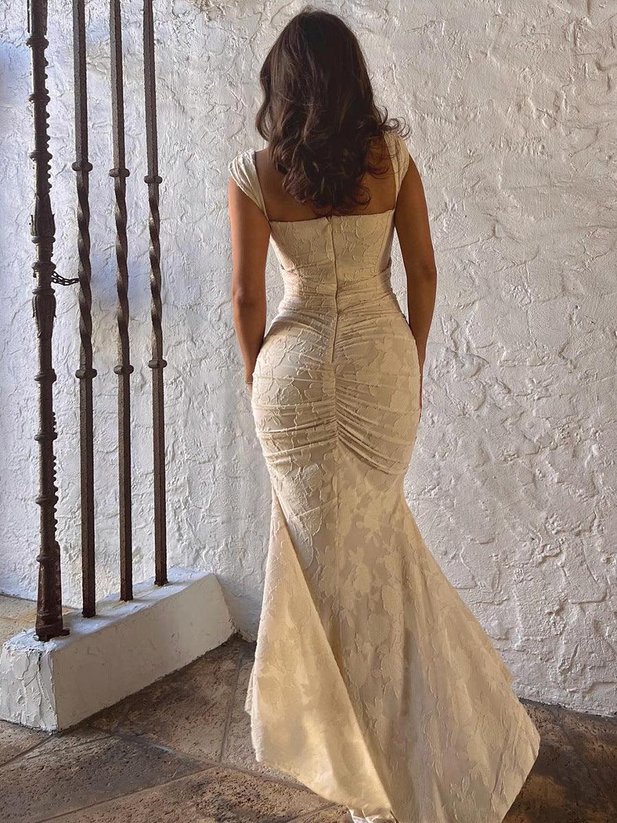 Elegant White Floral Maxi Dress for Women