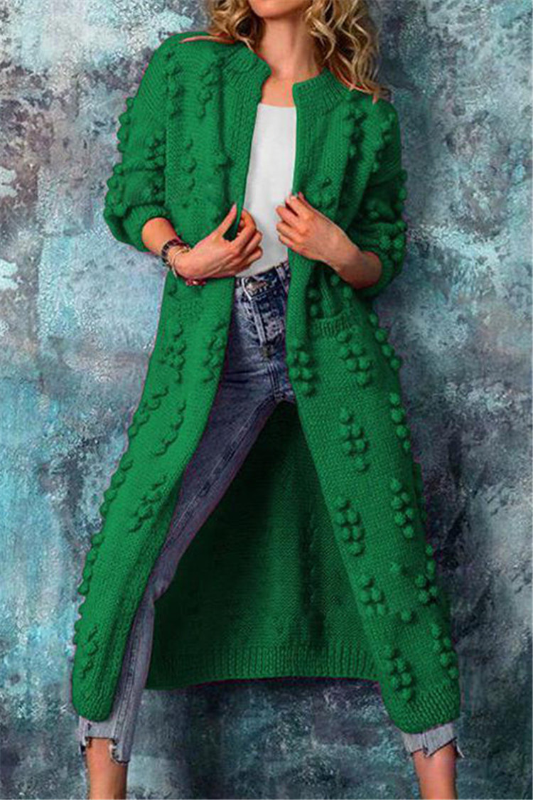 Grace | Women's Long Knit Kimono with Texture and Open Front Design