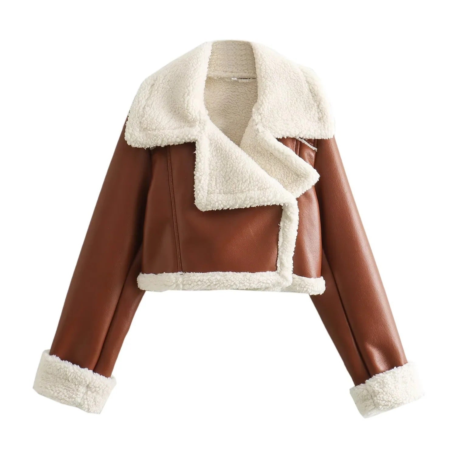 Bloom Shufa Luxurious Double-Sided Fur Fleece Short Jacket for Cozy Style