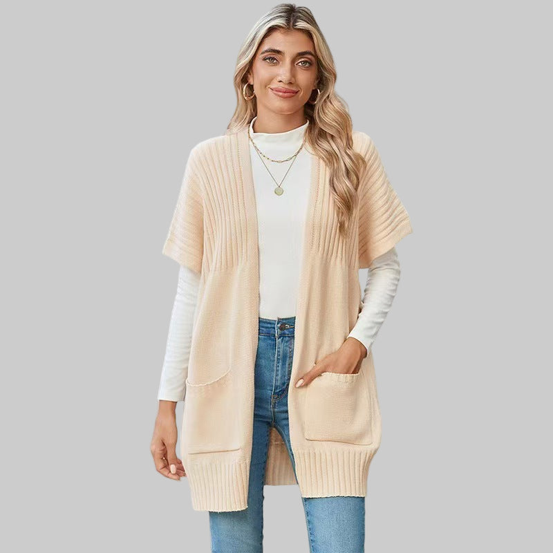 Ultra-Light Open-Front Knit Cardigan for Effortless Layering