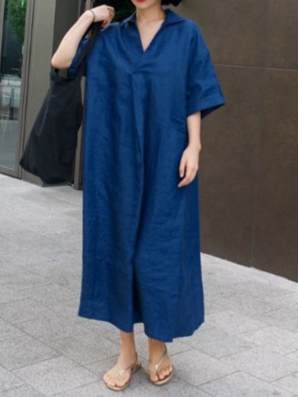 Oversized Dress Shirt in Cotton and Linen for a Style-Rich Look