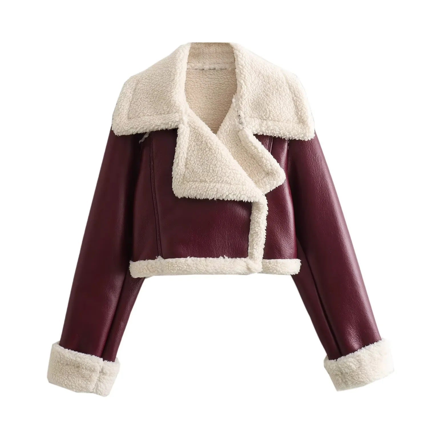 Bloom Shufa Luxurious Double-Sided Fur Fleece Short Jacket for Cozy Style