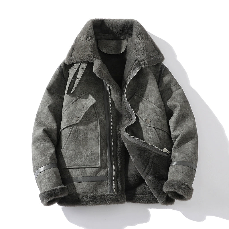Shearling Wool Motorcycle Jacket Comfort and Style Guaranteed