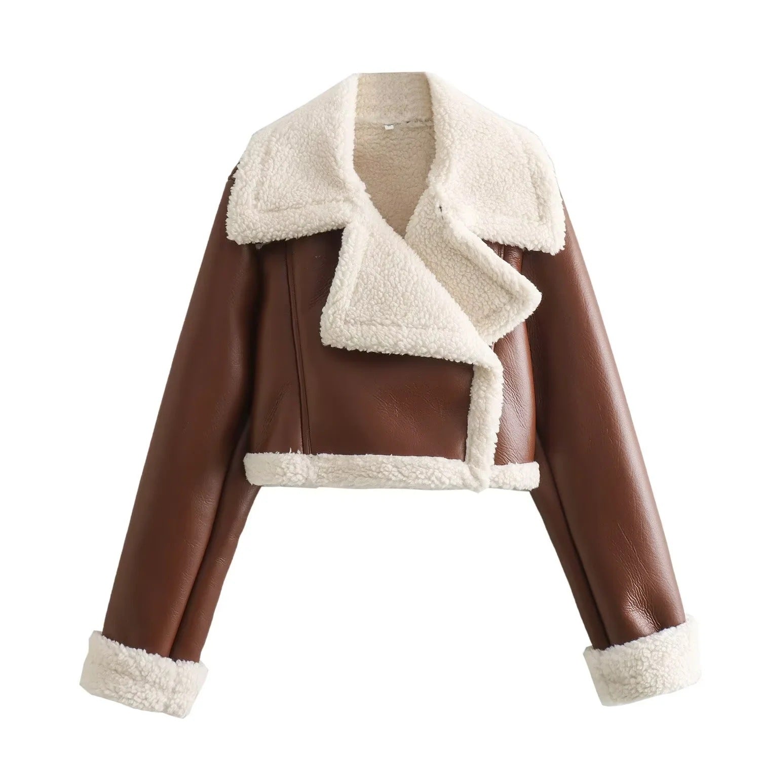 Bloom Shufa Luxurious Double-Sided Fur Fleece Short Jacket for Cozy Style