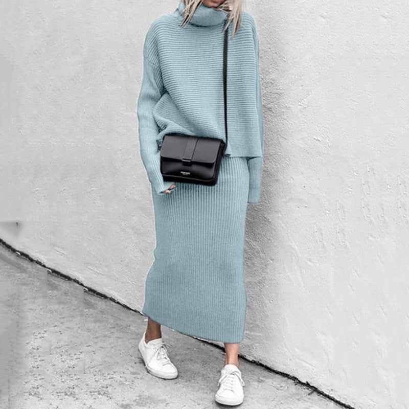 Natalie - Women's Comfort Set: Soft Sweater & Elegant Skirt in One
