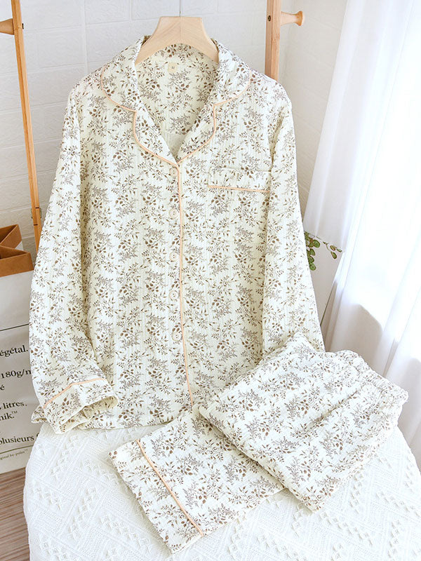 Hazel Women's Elegant Long Sleeve Floral Pajama Set for Cozy Nights