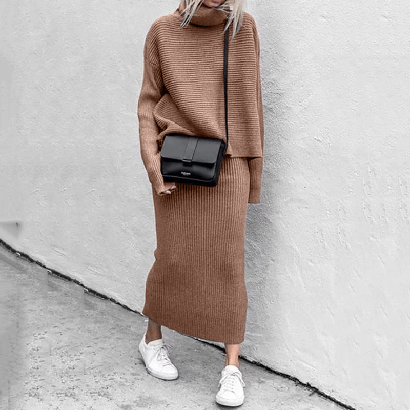 Natalie - Women's Comfort Set: Soft Sweater & Elegant Skirt in One