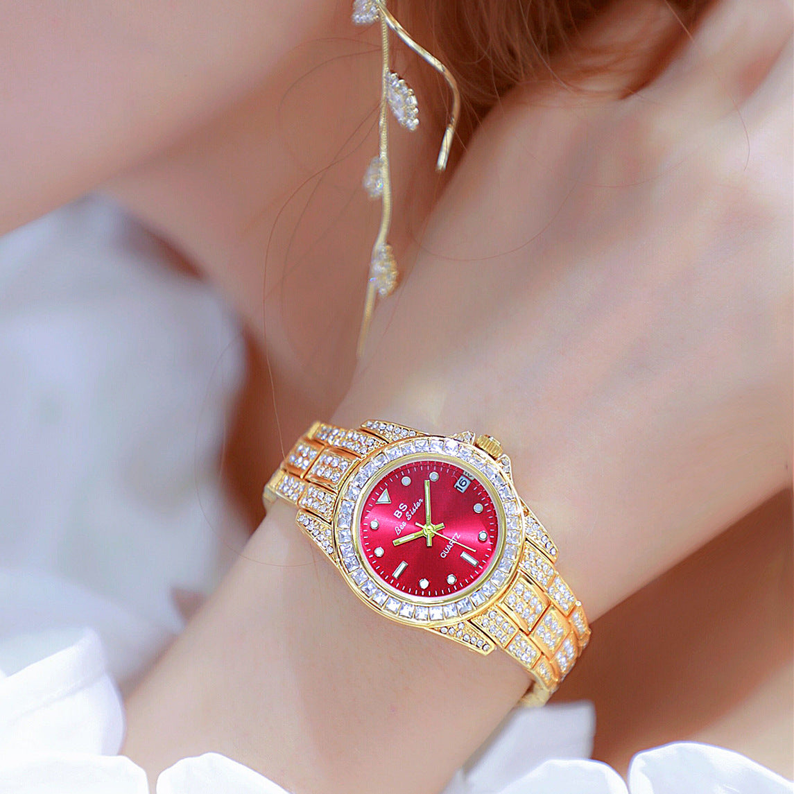 Luxury women's watch with date display