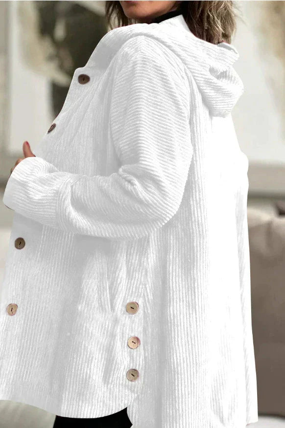 Floryn | Cozy Velour Hooded Cardigan Elegant