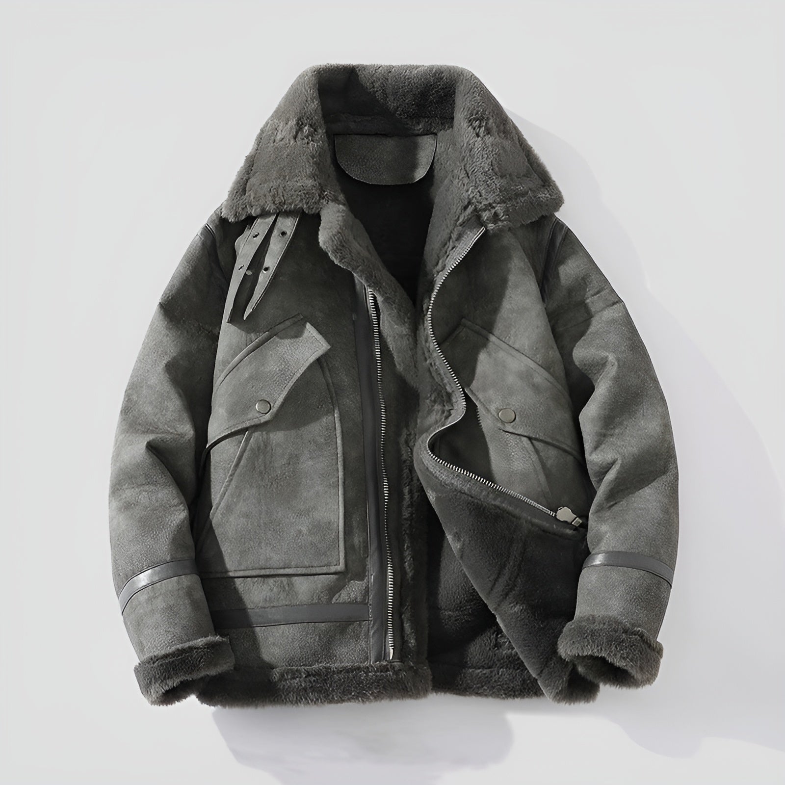 Shearling Wool Motorcycle Jacket Comfort and Style Guaranteed