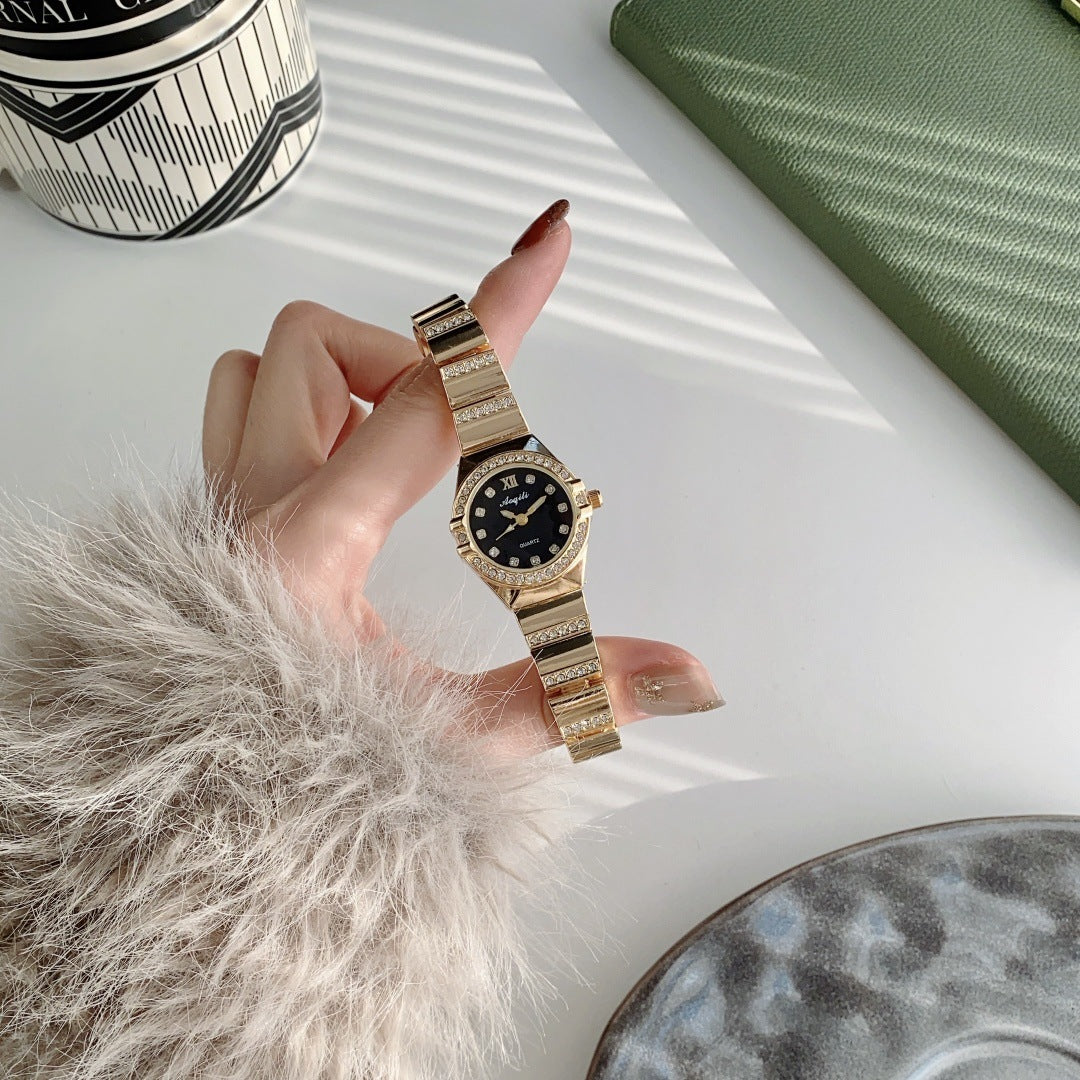 Elegant Quartz Watch with Small Dial