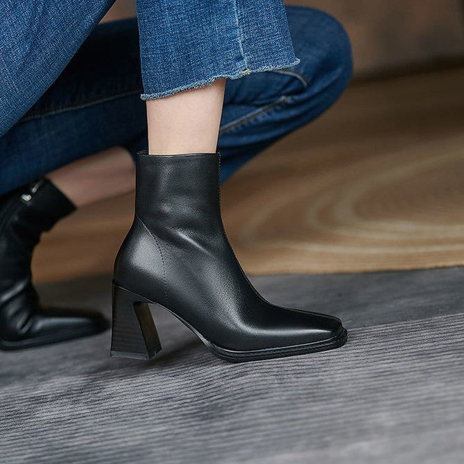 Chic and Stylish Block Heel Ankle Boots