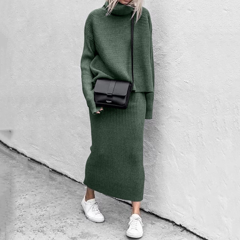 Natalie - Women's Comfort Set: Soft Sweater & Elegant Skirt in One