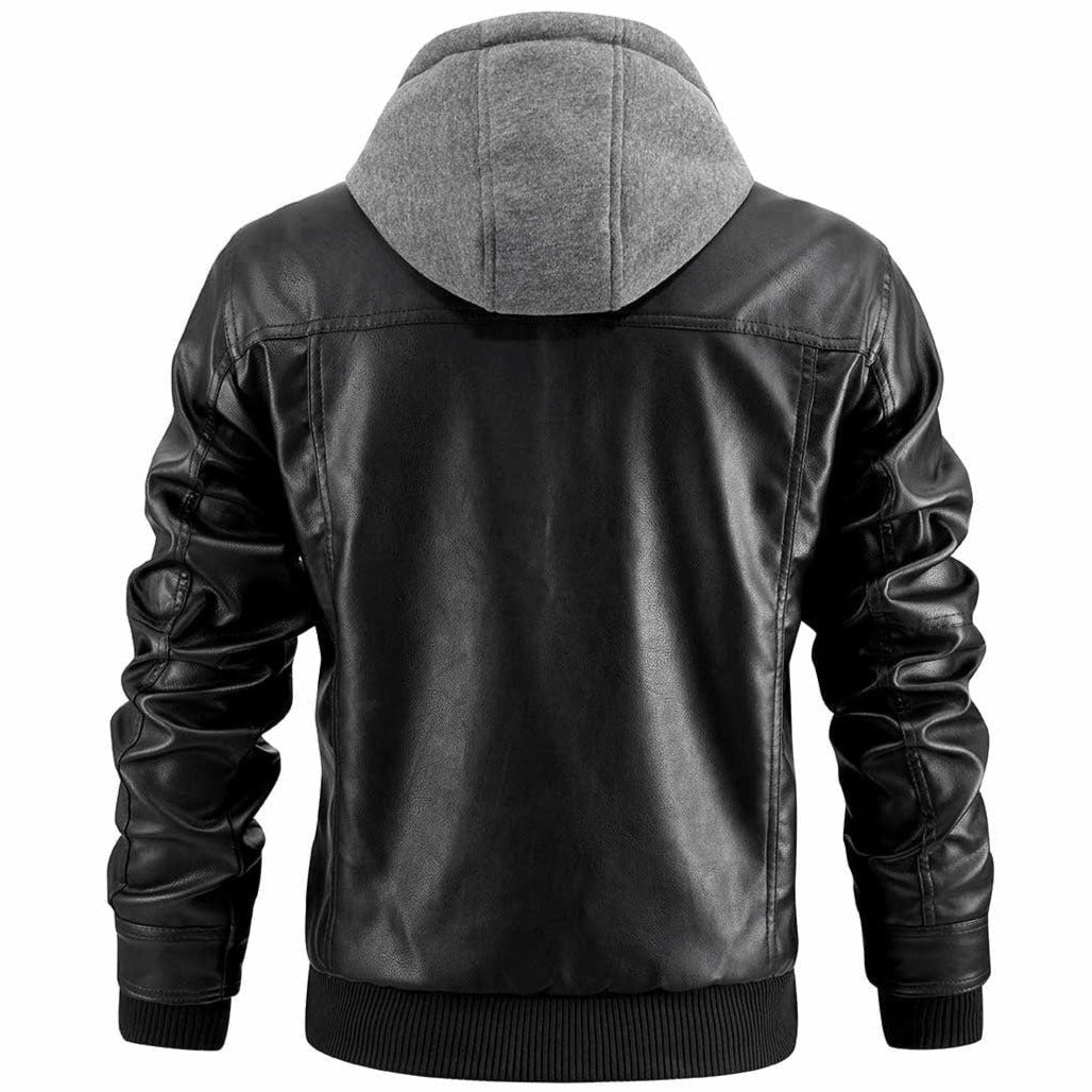 Parker - Vegan Leather Jacket with Hood