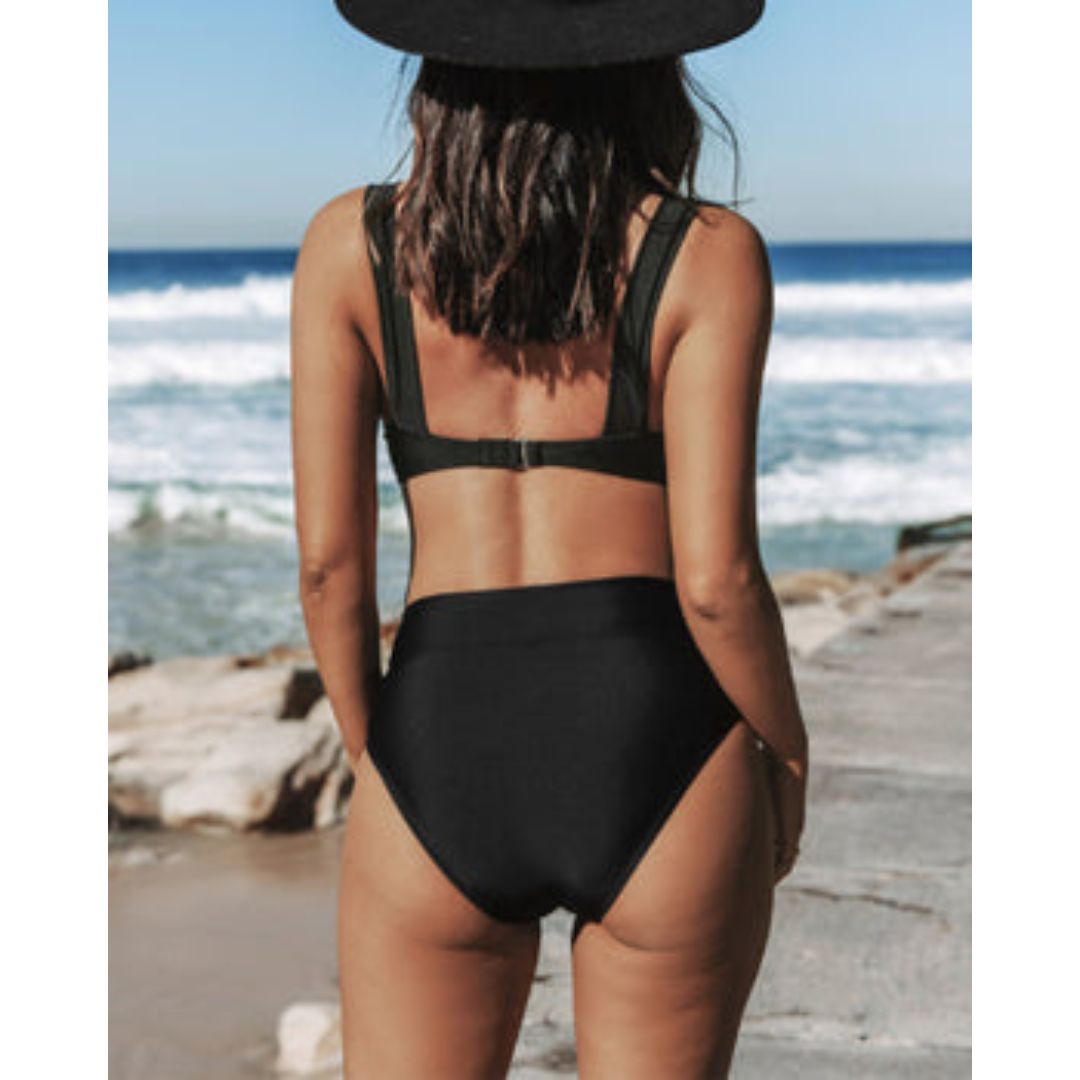 Hilde Solid High-Waist Swimsuit – Timeless, Figure-Flattering Swimwear