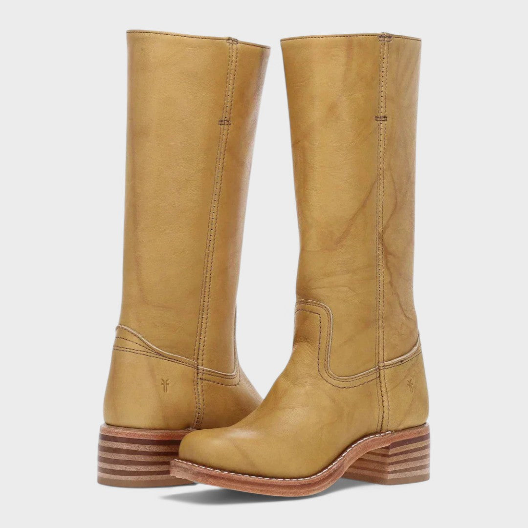 Elegant Women's Leather Boots - Classic Heeled Riding Boots with Ultimate Comfort
