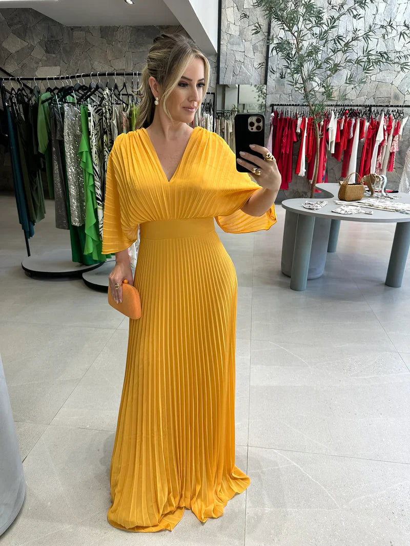 Paya | Elegant Midi Dress with V-Neck 0
