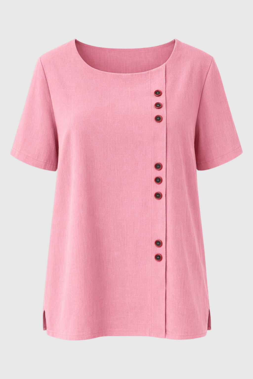 Elegant Women's Linen Blouse with Button-Front Closure