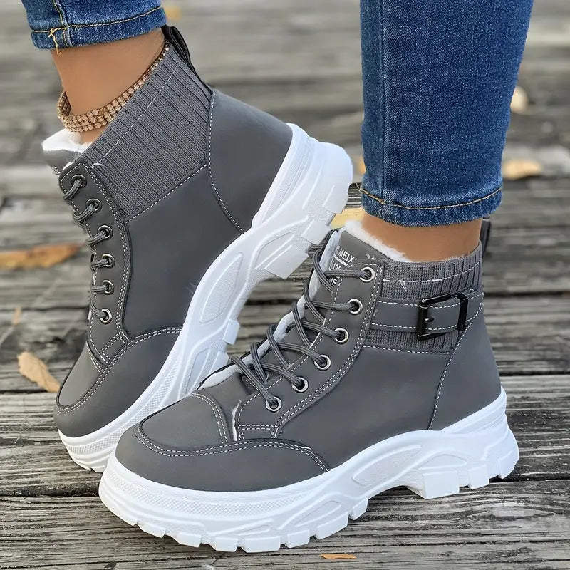 Velvet Lace-up Boots for Women – Modern Style and Maximum Comfort