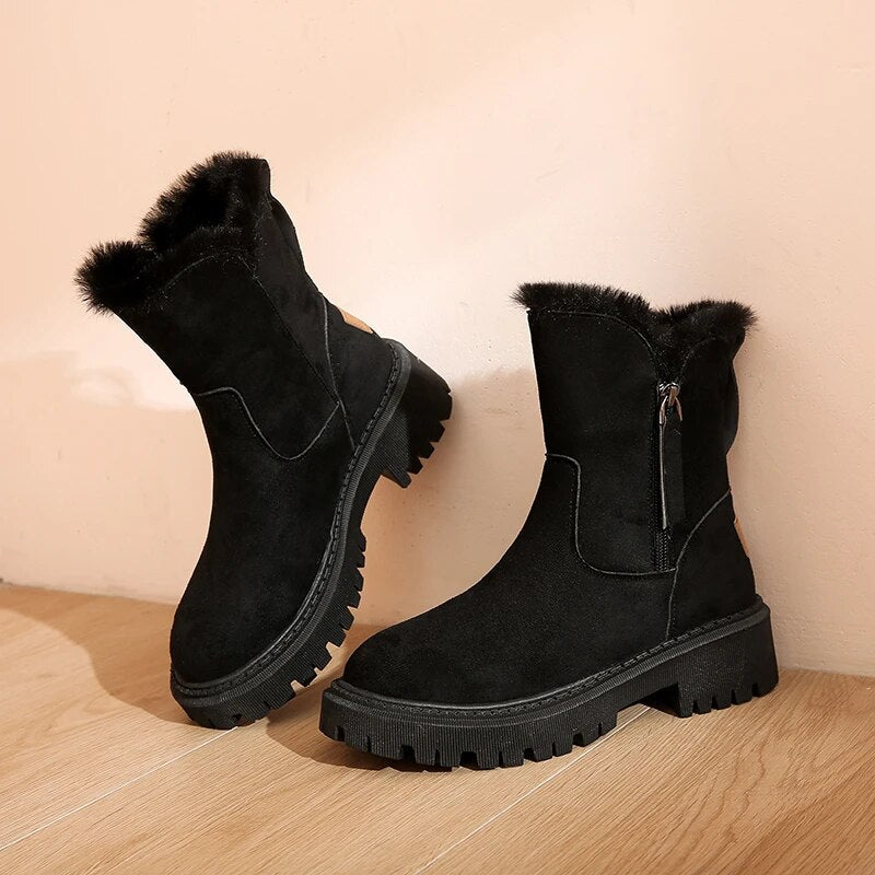 Women's Plush Winter Boots with Platform – Stylish and Warm for the Cold Season