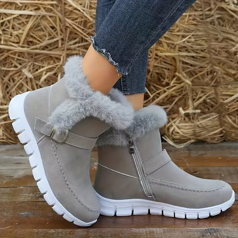Women's Plush Winter Boots - Elegant, Warm, and Comfortable