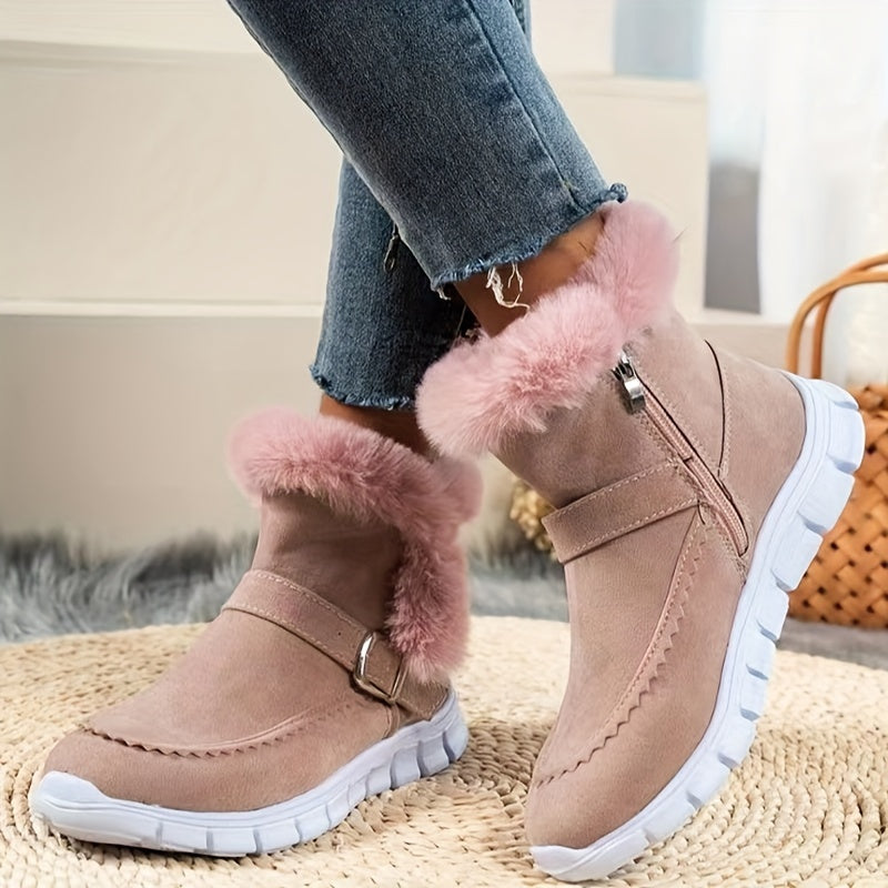 Women's Plush Winter Boots - Elegant, Warm, and Comfortable