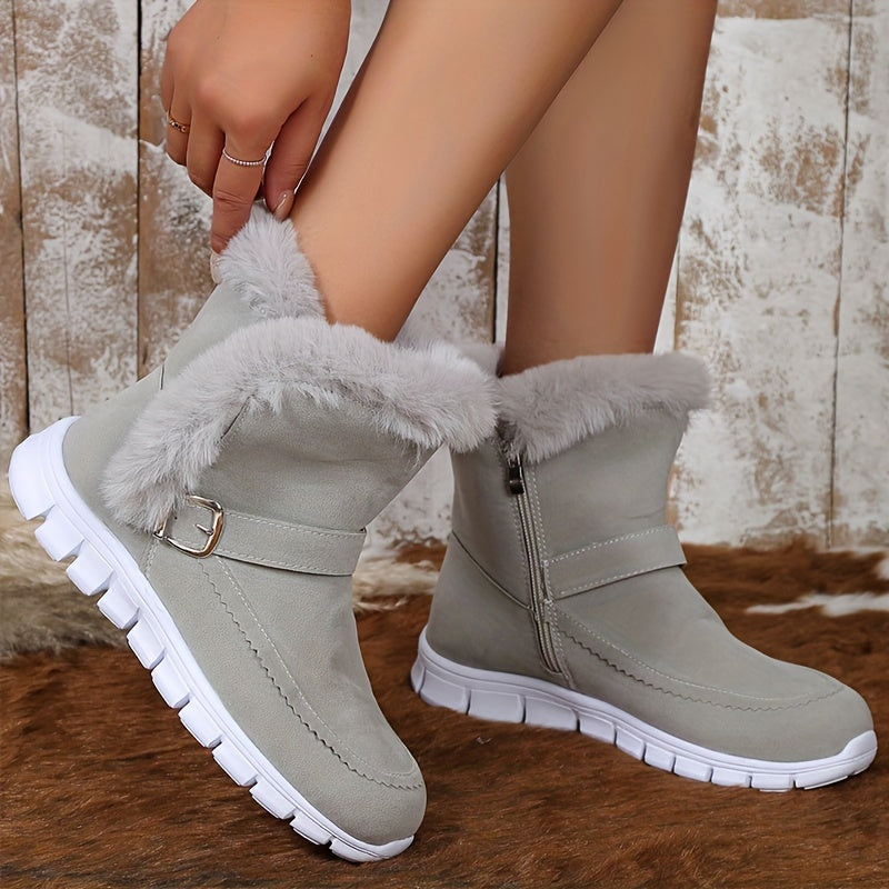 Women's Plush Winter Boots - Elegant, Warm, and Comfortable