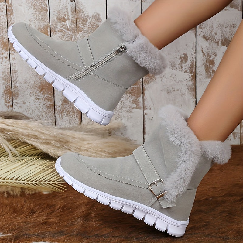 Women's Plush Winter Boots - Elegant, Warm, and Comfortable