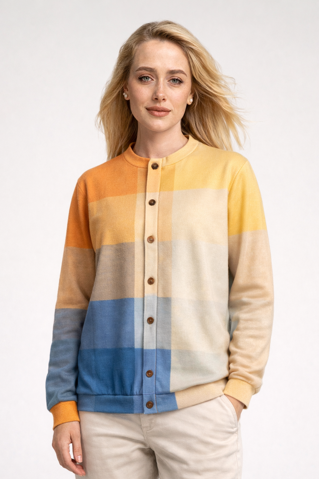 Orla | Stylish Geometric Print Cardigan for a Modern Look