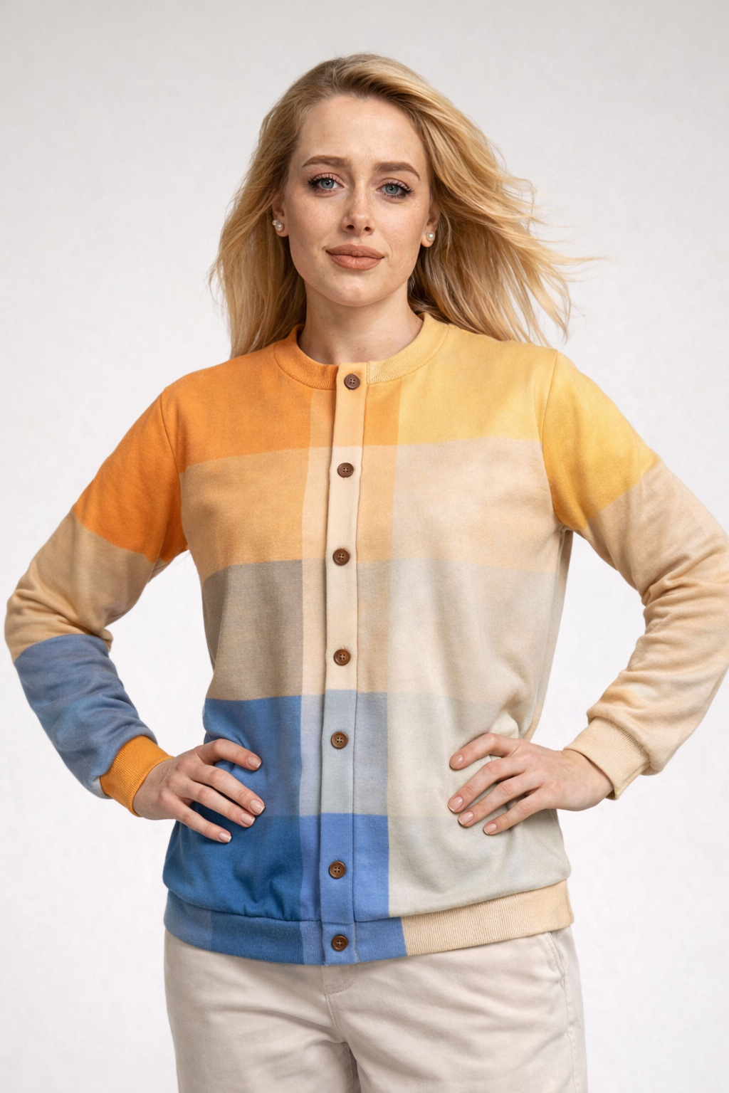 Orla | Stylish Geometric Print Cardigan for a Modern Look