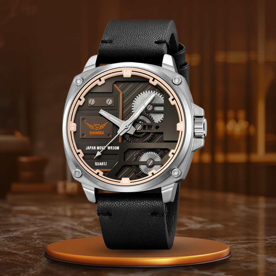 Elegant Leather Quartz Men's Watch