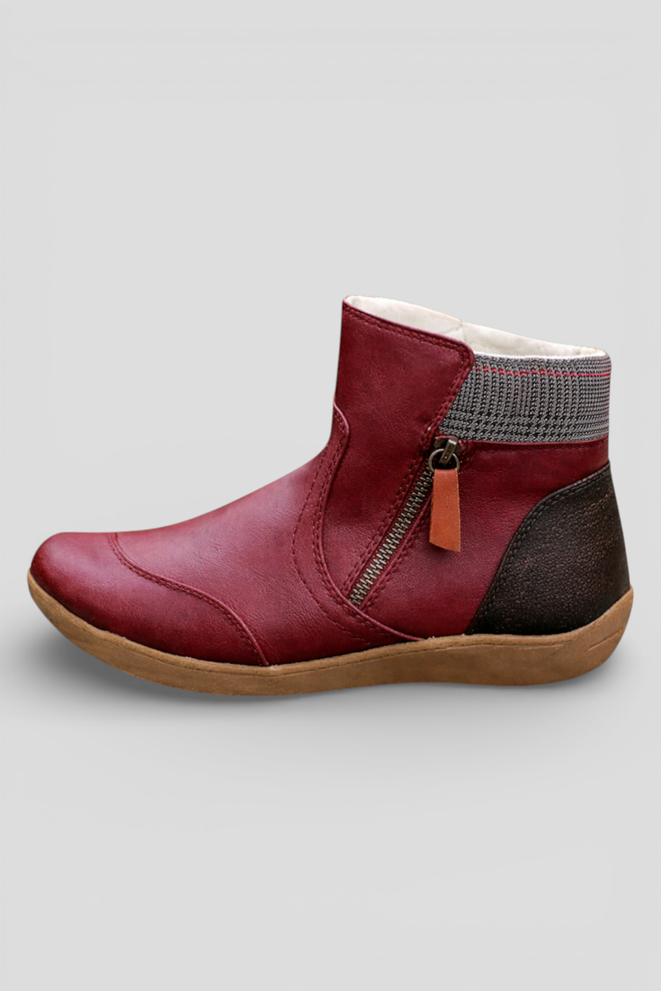 Comfortable Mid-Ankle Zip Boots – Flat Sole – Everyday Style