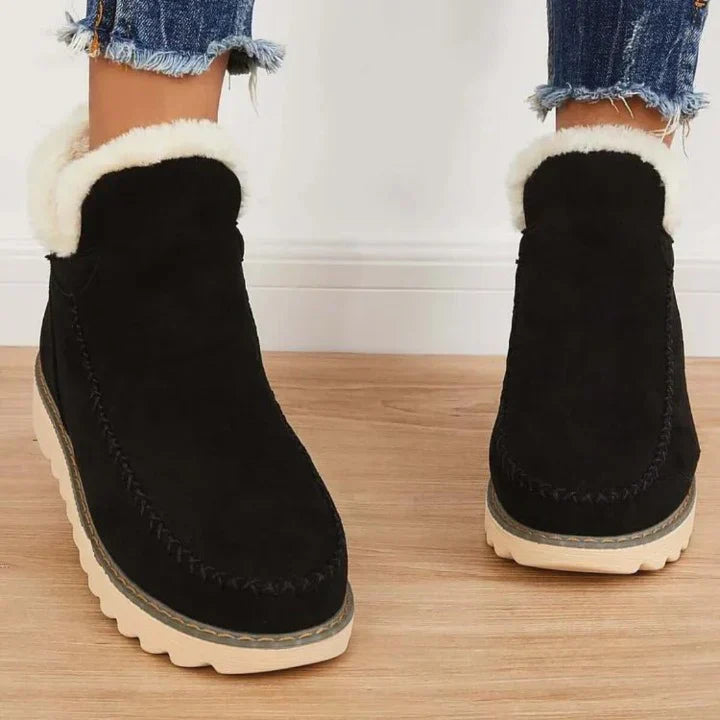 Stylish and comfortable retro winter boots with thick soles for women