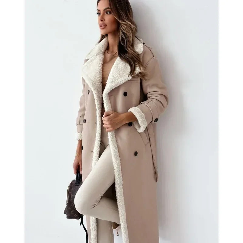 Elara | Stylish trench coat with soft plush lining