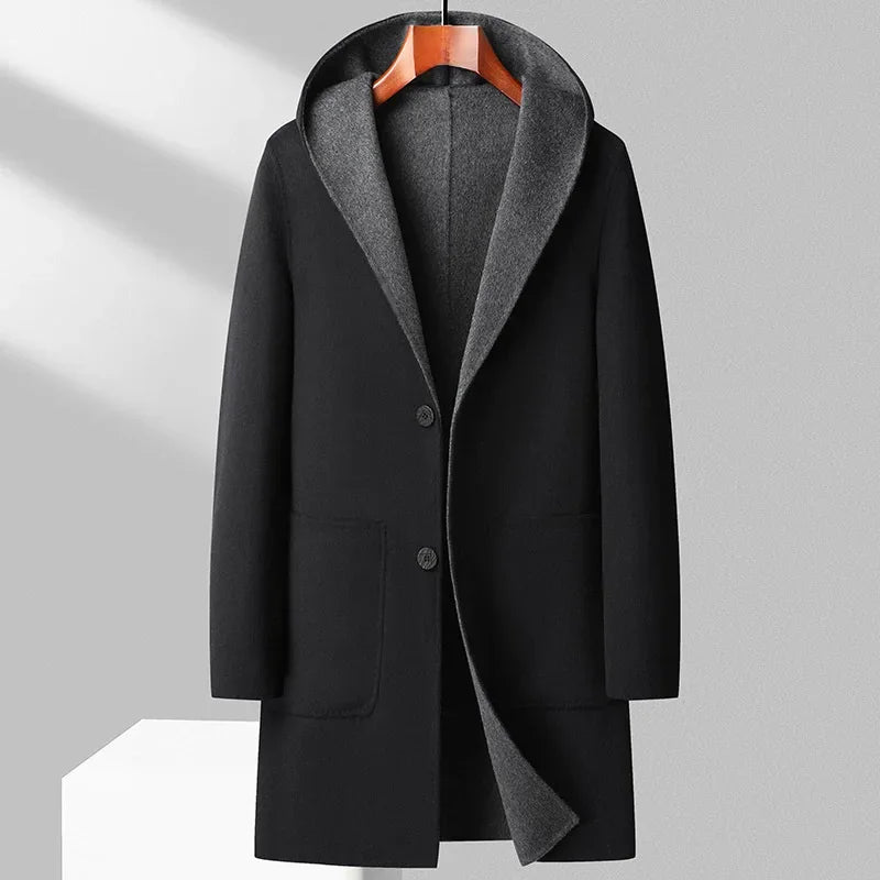 Elegant and Versatile Reversible Wool Coat
