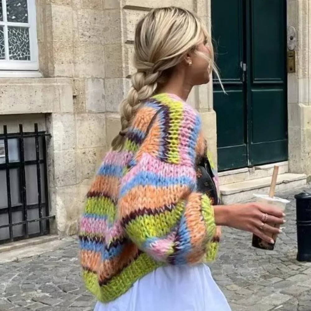 Ashley | Comfortable Multicolored Knit Cardigan for Women
