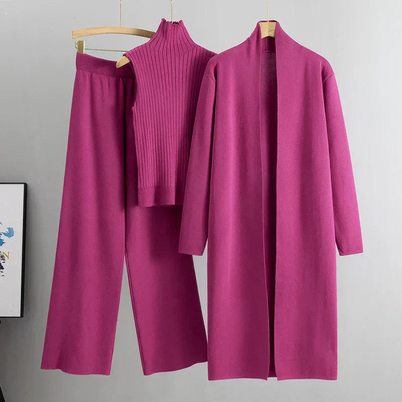 Jessica | Elegant Women's 3-Piece Cardigan and Pants Set for Stylish Looks