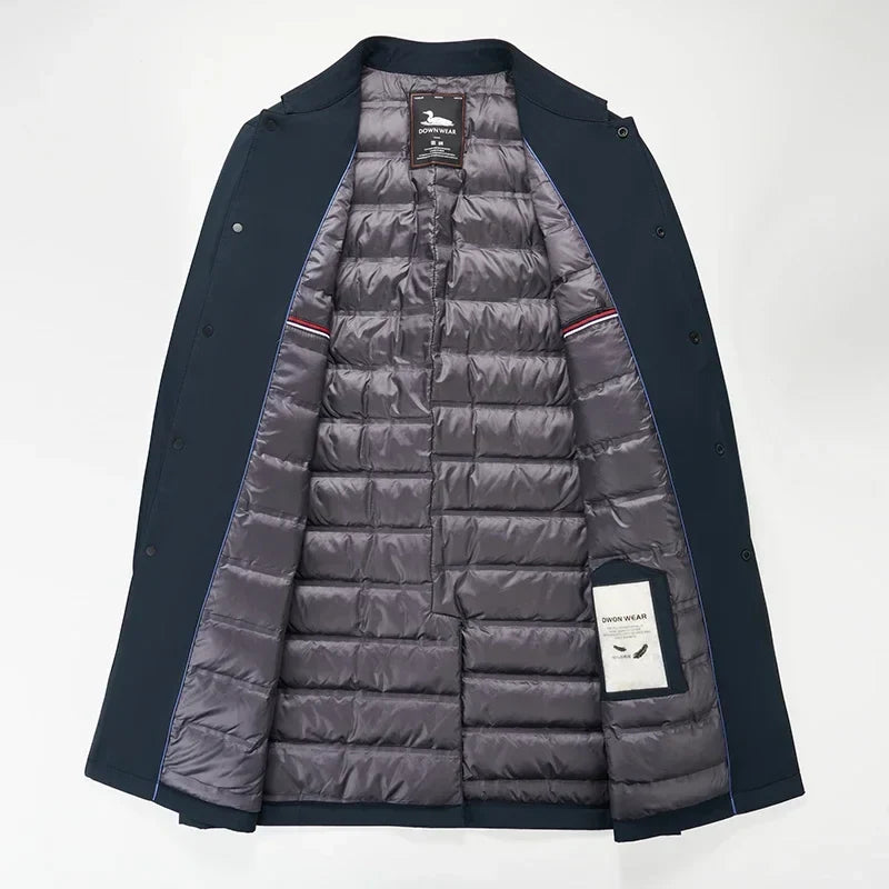 Burke Elegant Down Trench Coat for Ultimate Warmth and Style