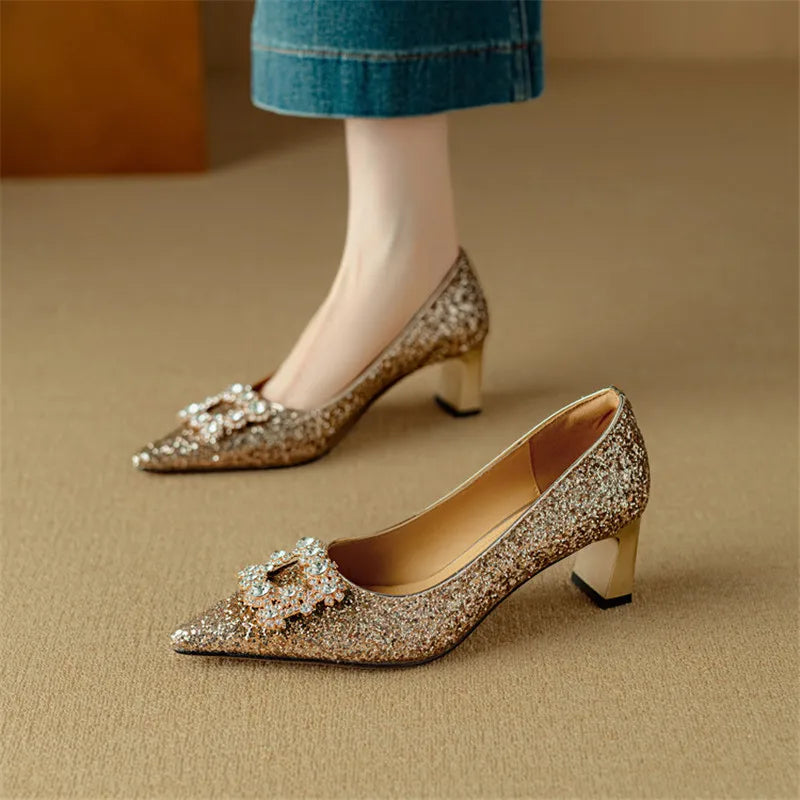 Gloria - Elegant Heels with Sparkles for a Dazzling Style