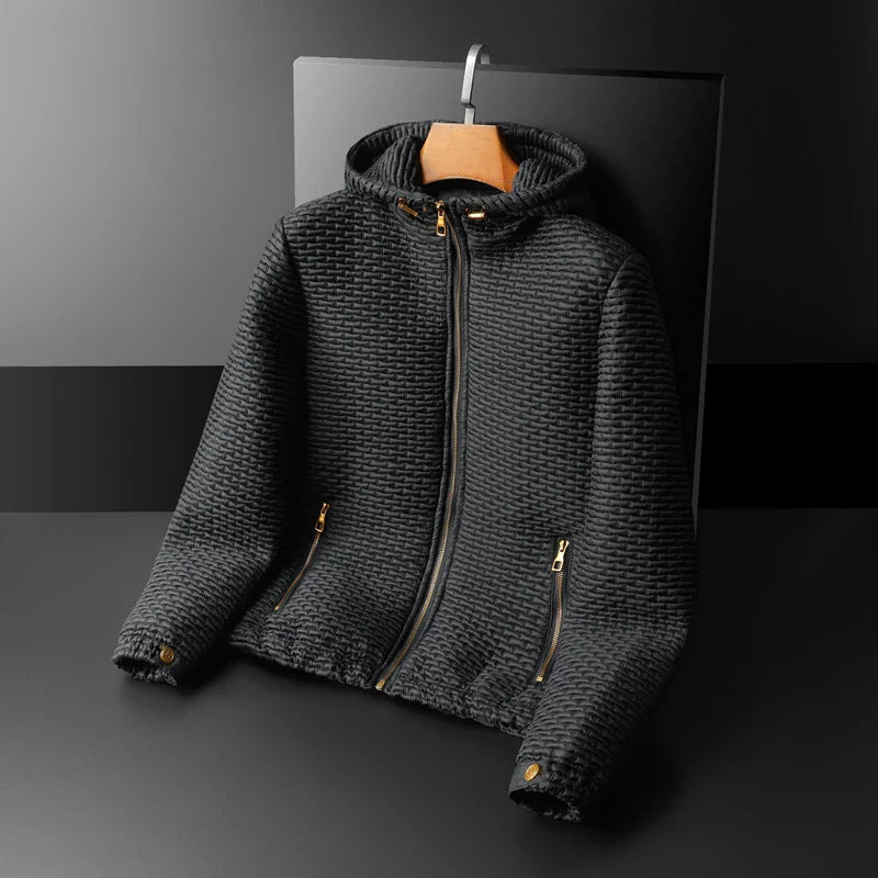 Elegant and Comfortable Black Micro-Quilt Jacket