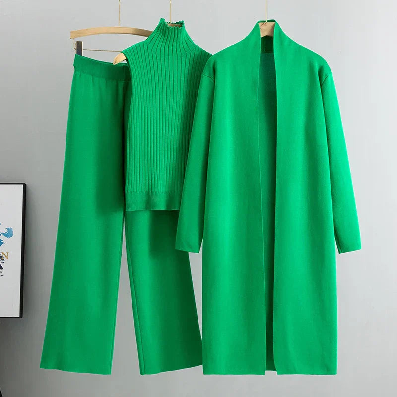 Jessica | Elegant Women's 3-Piece Cardigan and Pants Set for Stylish Looks
